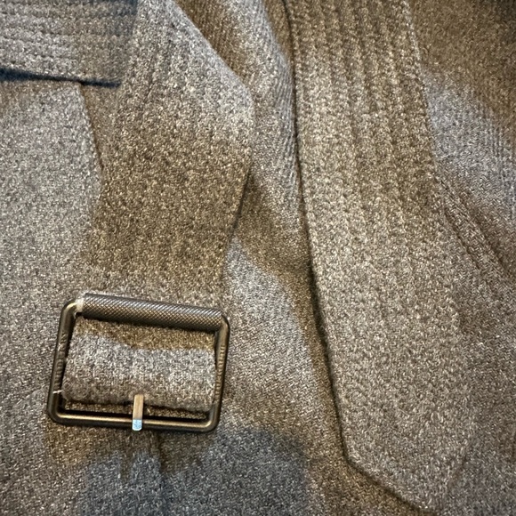 Burberry Brit Women’s Funnel Neck Wool Cashmere Trench Coat (Grey, Size: 0) - Picture 4 of 14